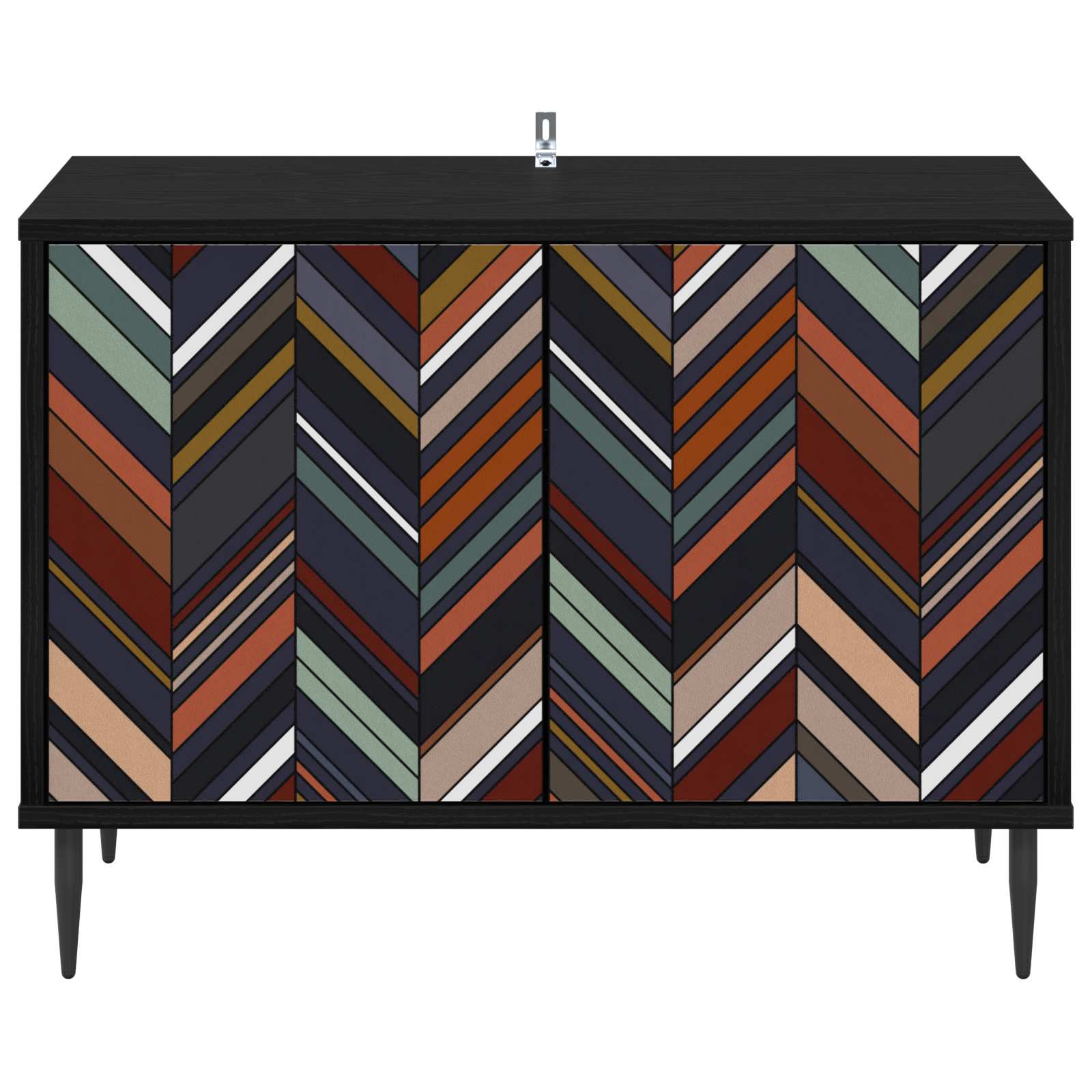 vidaXL TV Cabinet OMMEN 69 x 33 x 50.5 cm Black Oak Engineered Wood 4