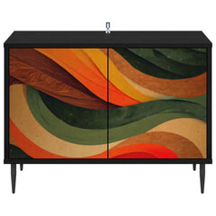 vidaXL TV Cabinet BONN 69 x 33 x 50.5 cm Black Oak Engineered Wood 4
