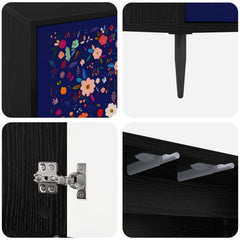 vidaXL TV Cabinet MAINZ 69 x 33 x 50.5 cm Black Oak Engineered Wood 6