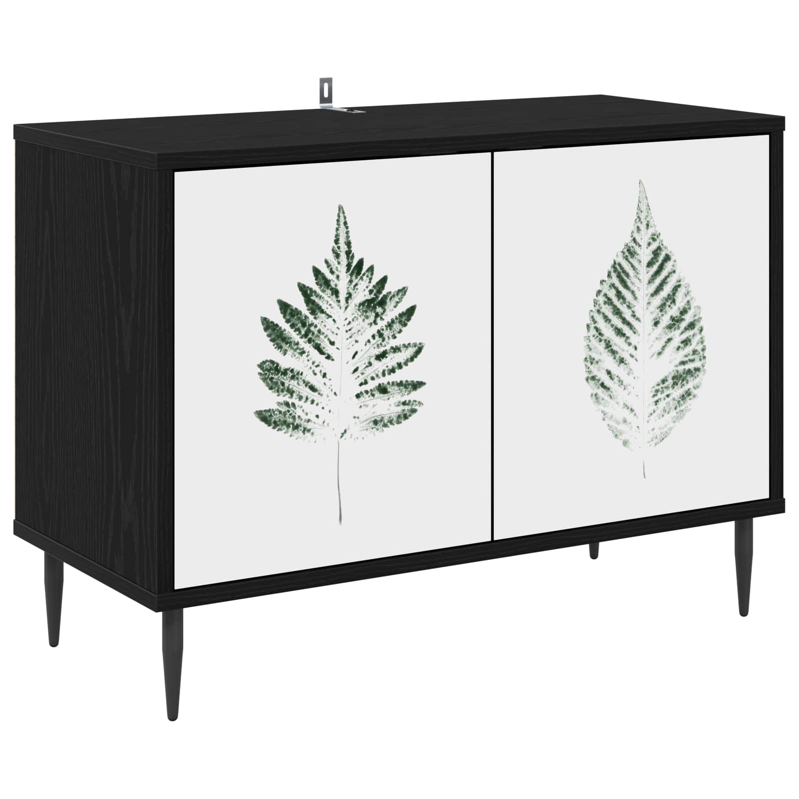 vidaXL TV Cabinet HANAU 69 x 33 x 50.5 cm Black Oak Engineered Wood 2