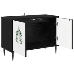 vidaXL TV Cabinet HANAU 69 x 33 x 50.5 cm Black Oak Engineered Wood 3