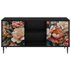 vidaXL TV Cabinet BORNE 102 x 33 x 51 cm Black Oak Engineered Wood 4