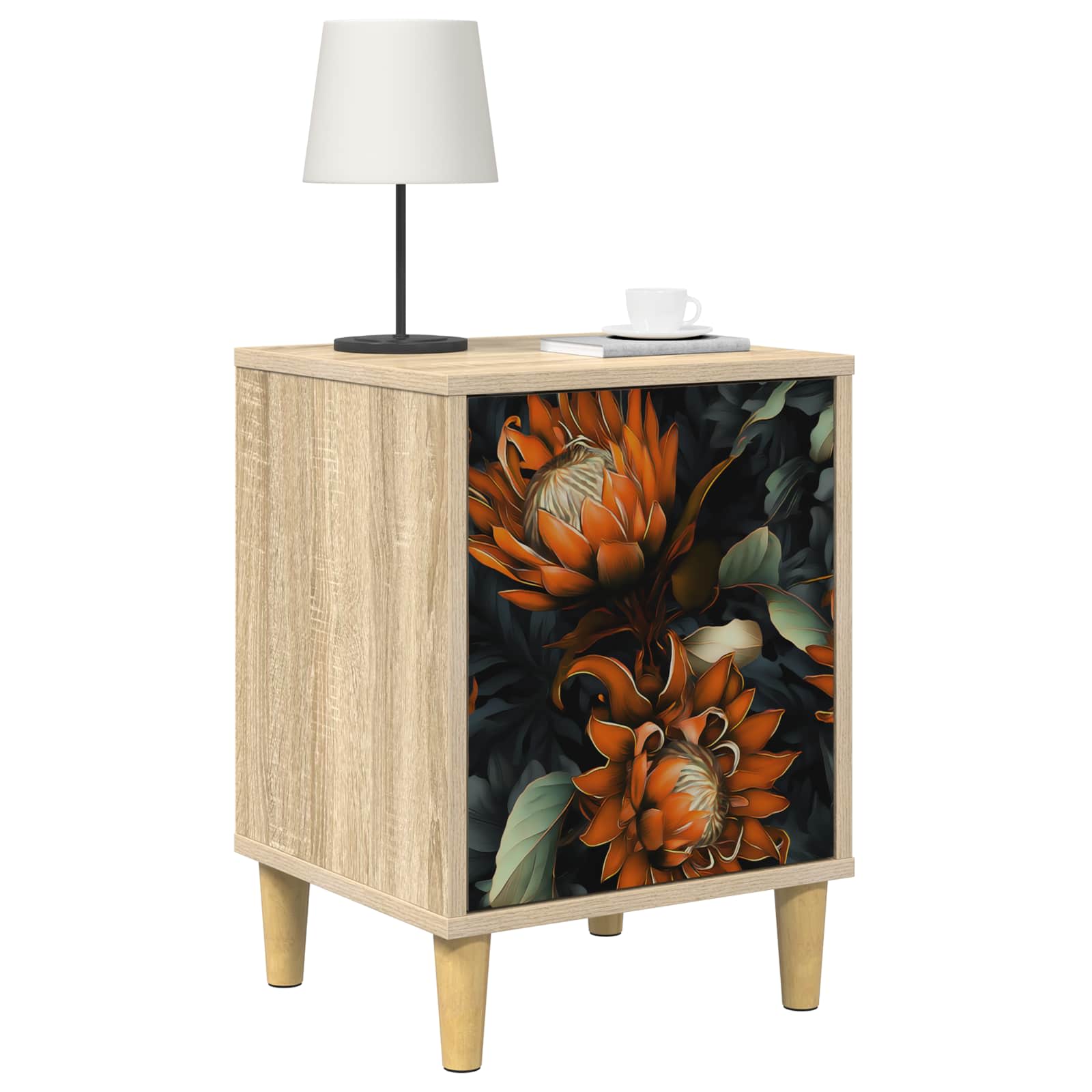 vidaXL Bedside Cabinet LOCHEM 2 pcs Sonoma Oak 36 x 33 x 50 cm 3