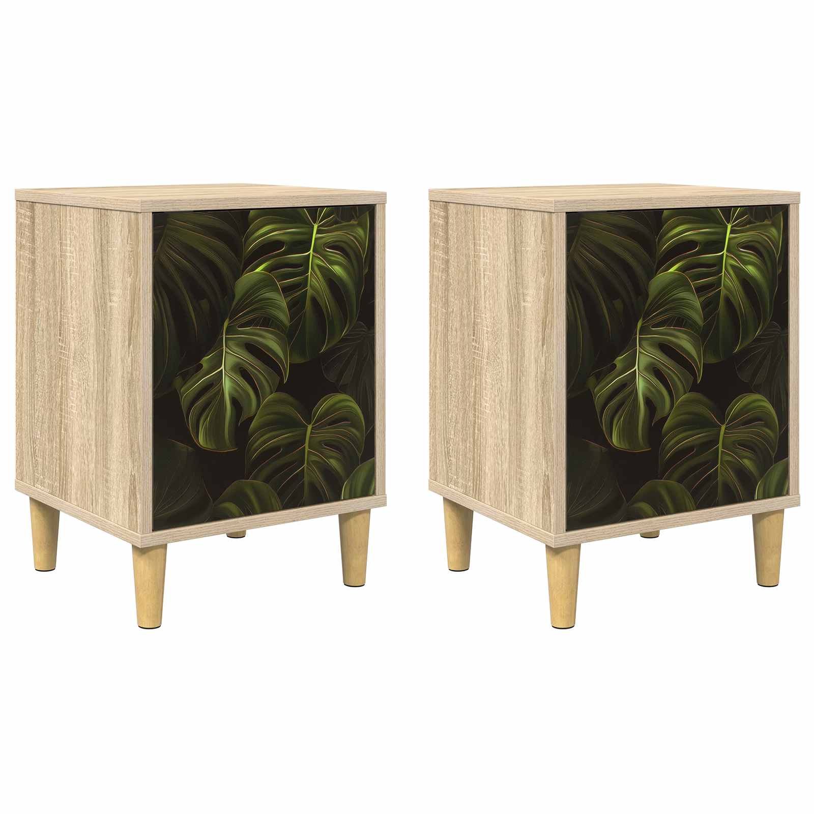 vidaXL Bedside Cabinet ELBURG 2 pcs Sonoma Oak 36 x 33 x 50 cm 2