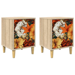 vidaXL Bedside Cabinet GENNEP 2 pcs Sonoma Oak 36 x 33 x 50 cm 2