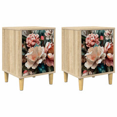vidaXL Bedside Cabinet BORNE 2 pcs Sonoma Oak 36 x 33 x 50 cm 2