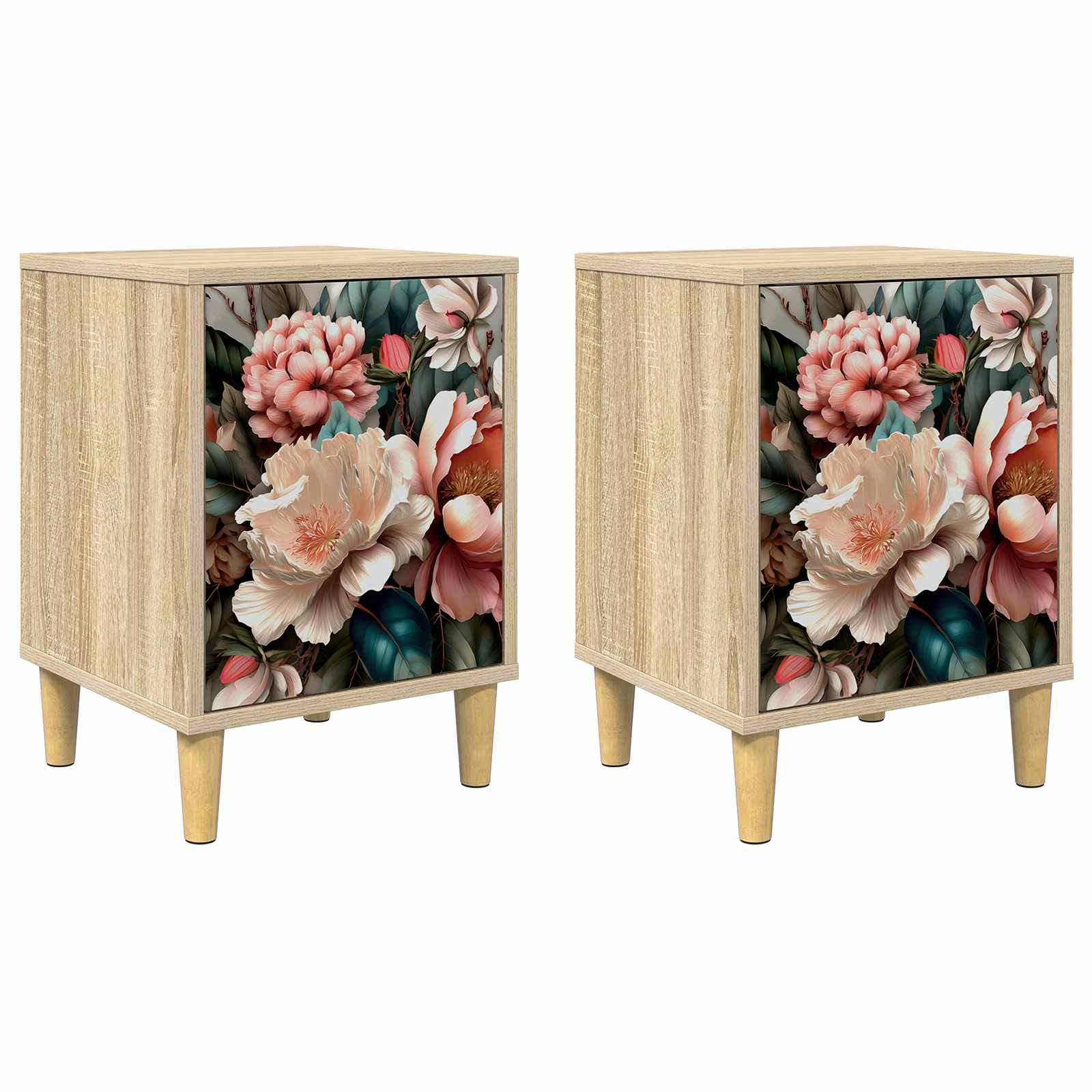 vidaXL Bedside Cabinet BORNE 2 pcs Sonoma Oak 36 x 33 x 50 cm 2