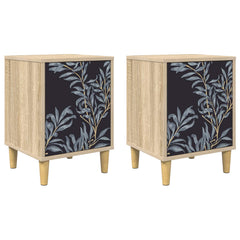 vidaXL Bedside Cabinet DOKKUM 2 pcs Sonoma Oak 36 x 33 x 50 cm 2