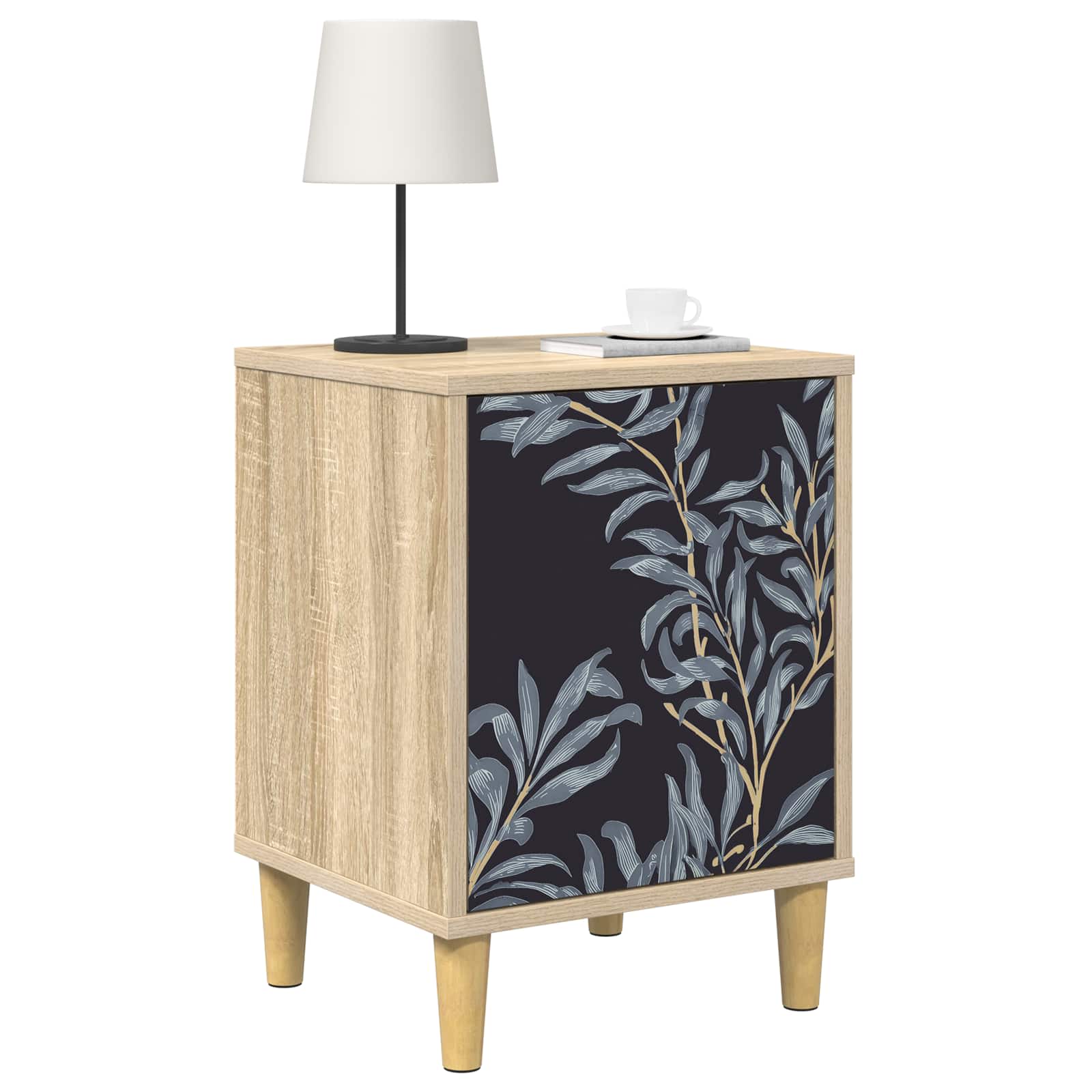 vidaXL Bedside Cabinet DOKKUM 2 pcs Sonoma Oak 36 x 33 x 50 cm 3