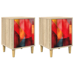 vidaXL Bedside Cabinet HEESCH 2 pcs Sonoma Oak 36 x 33 x 50 cm 2
