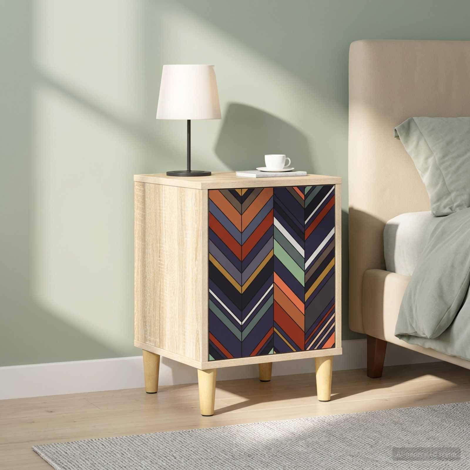 vidaXL Bedside Cabinet OMMEN 2 pcs Sonoma Oak 36 x 33 x 50 cm 4