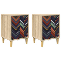 vidaXL Bedside Cabinet OMMEN 2 pcs Sonoma Oak 36 x 33 x 50 cm 2