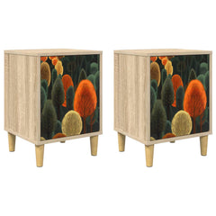 vidaXL Bedside Cabinet ZAANDAM 2 pcs Sonoma Oak 36 x 33 x 50 cm 2