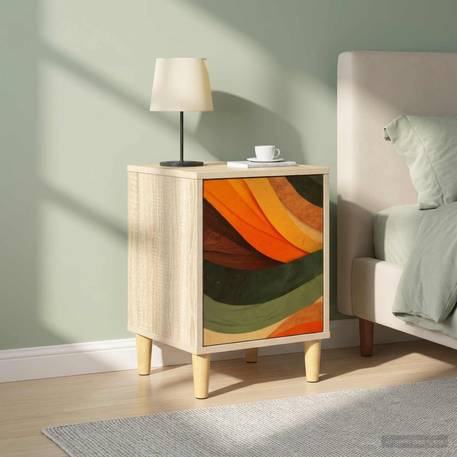 vidaXL Bedside Cabinet BONN 2 pcs Sonoma Oak 36 x 33 x 50 cm 4
