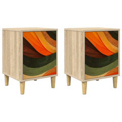 vidaXL Bedside Cabinet BONN 2 pcs Sonoma Oak 36 x 33 x 50 cm 2