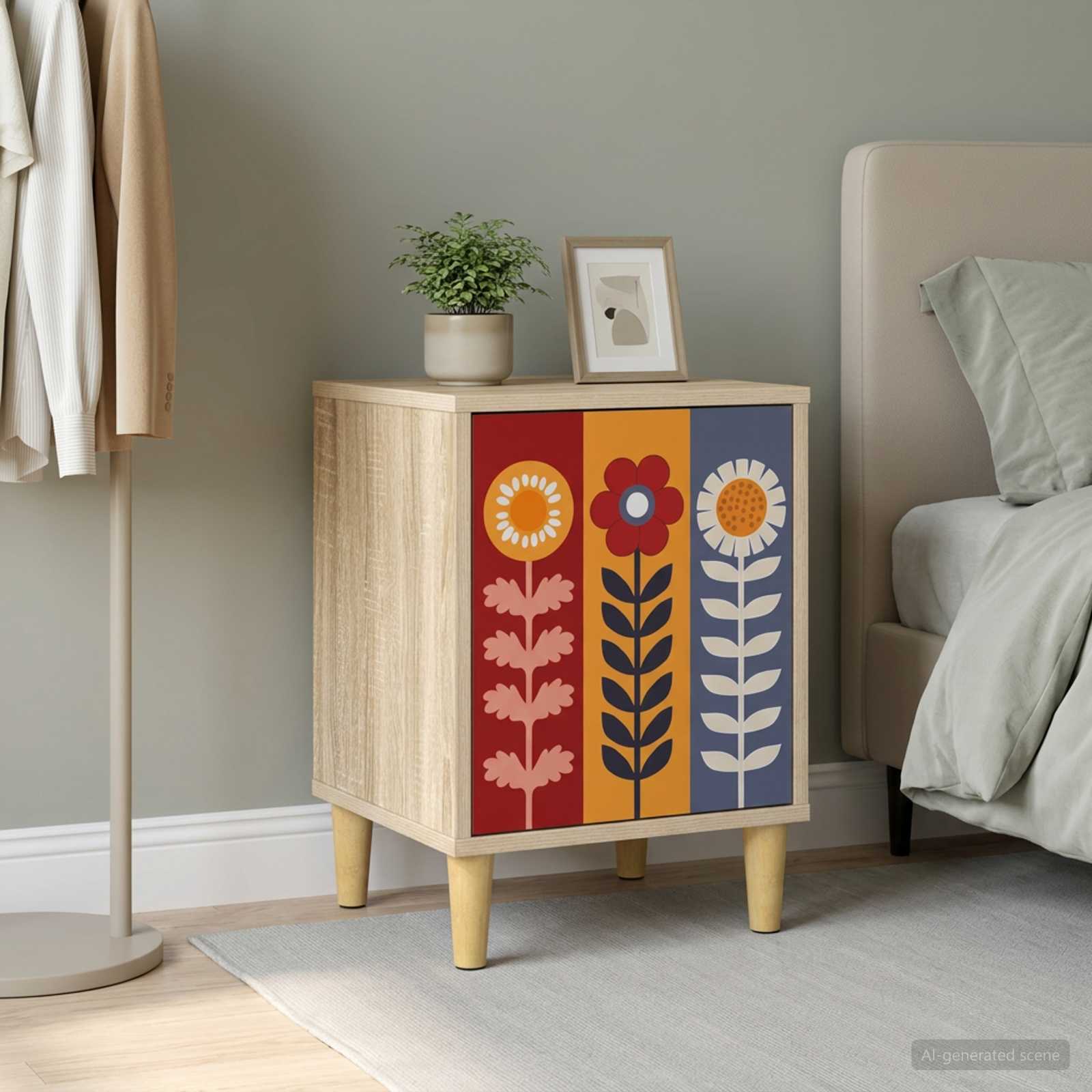 vidaXL Bedside Cabinet ESSEN Sonoma Oak 36 x 33 x 50 cm 1