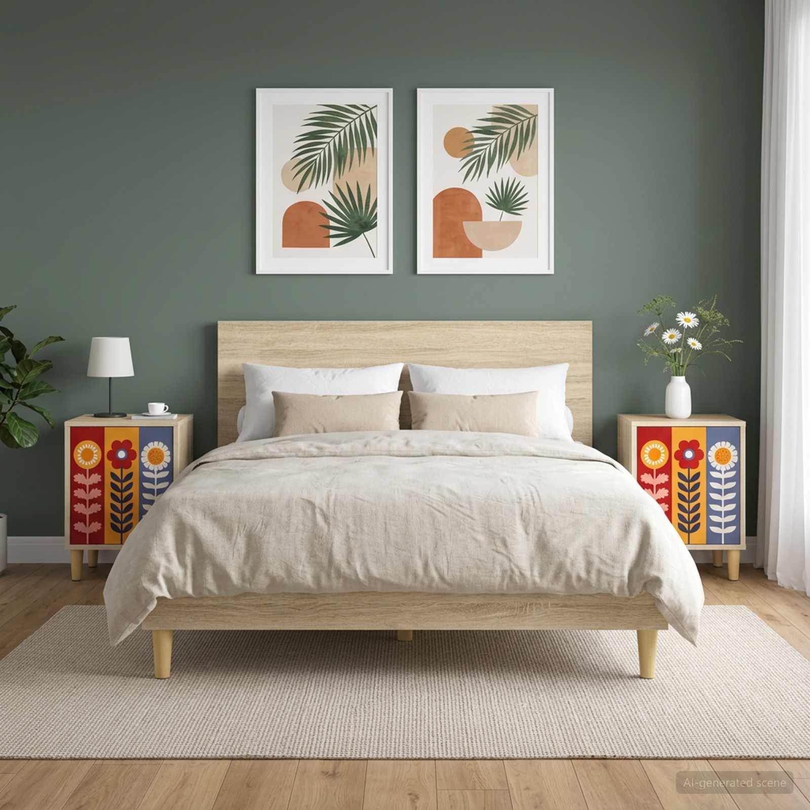 vidaXL Bedside Cabinet ESSEN 2 pcs Sonoma Oak 36 x 33 x 50 cm 1