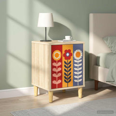 vidaXL Bedside Cabinet ESSEN 2 pcs Sonoma Oak 36 x 33 x 50 cm 4