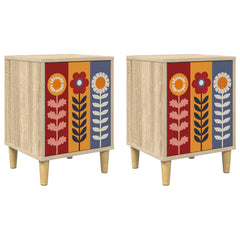 vidaXL Bedside Cabinet ESSEN 2 pcs Sonoma Oak 36 x 33 x 50 cm 2