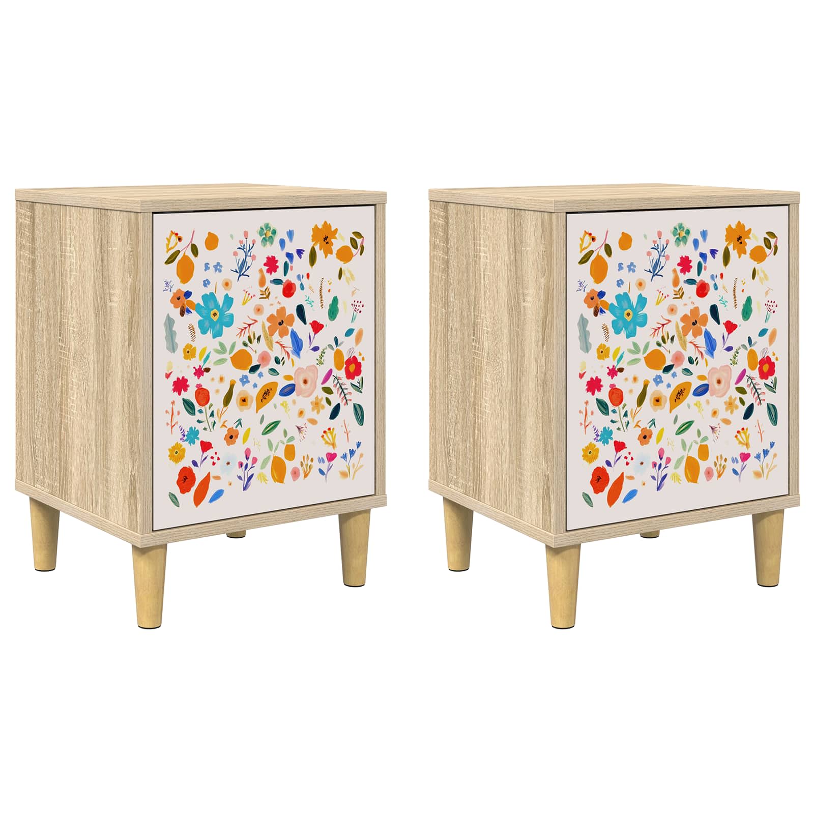 vidaXL Bedside Cabinet MAINZ 2 pcs Sonoma Oak 36 x 33 x 50 cm 2