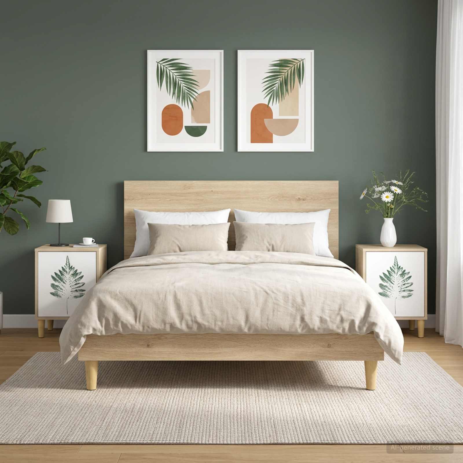 vidaXL Bedside Cabinet HANAU 2 pcs Sonoma Oak 36 x 33 x 50 cm 1