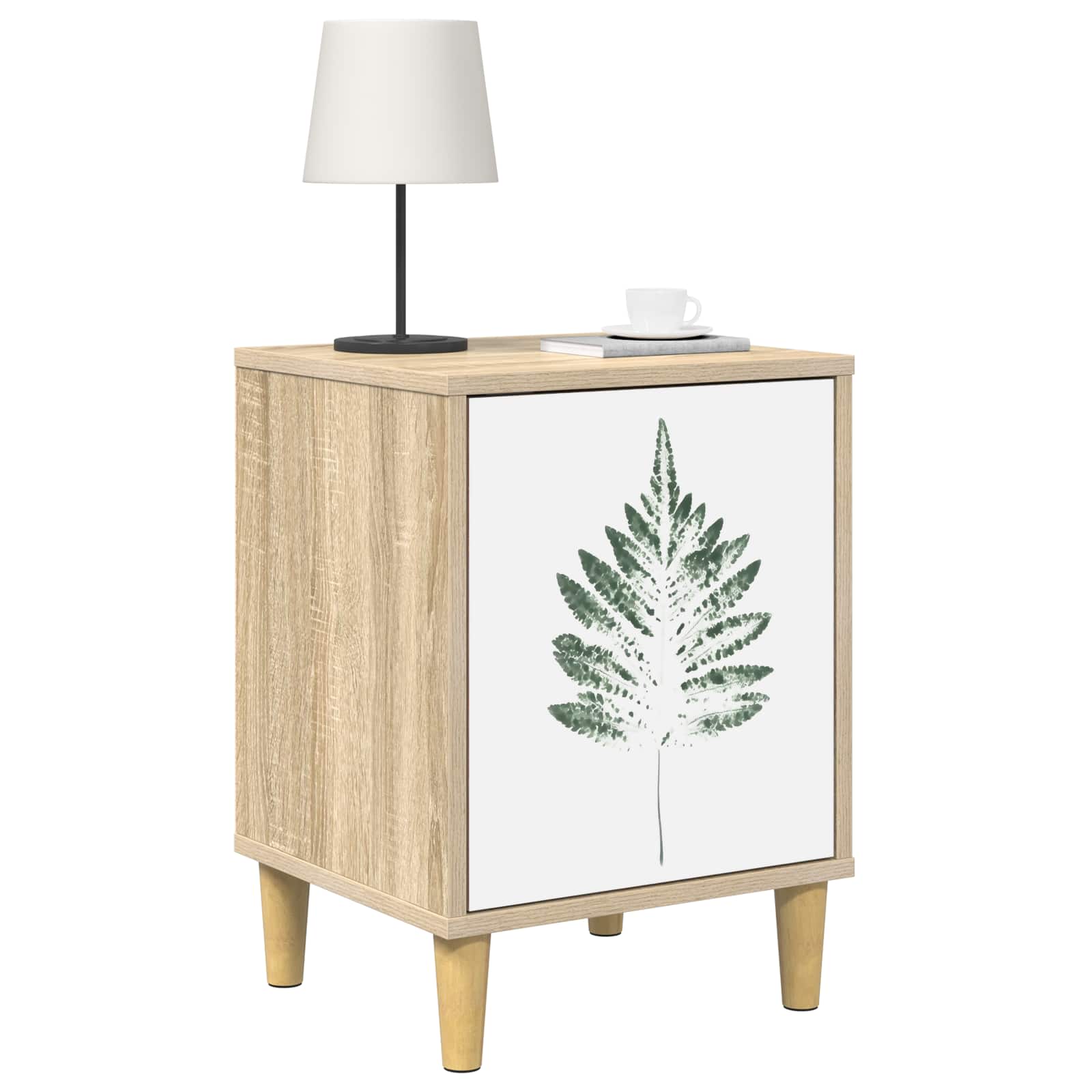 vidaXL Bedside Cabinet HANAU 2 pcs Sonoma Oak 36 x 33 x 50 cm 3