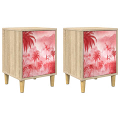 vidaXL Bedside Cabinet AACHEN 2 pcs Sonoma Oak 36 x 33 x 50 cm 2