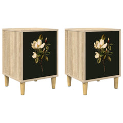 vidaXL Bedside Cabinet BREMEN 2 pcs Sonoma Oak 36 x 33 x 50 cm 2