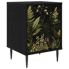 vidaXL Bedside Cabinet RHENEN Black Oak 36 x 33 x 51 cm 2