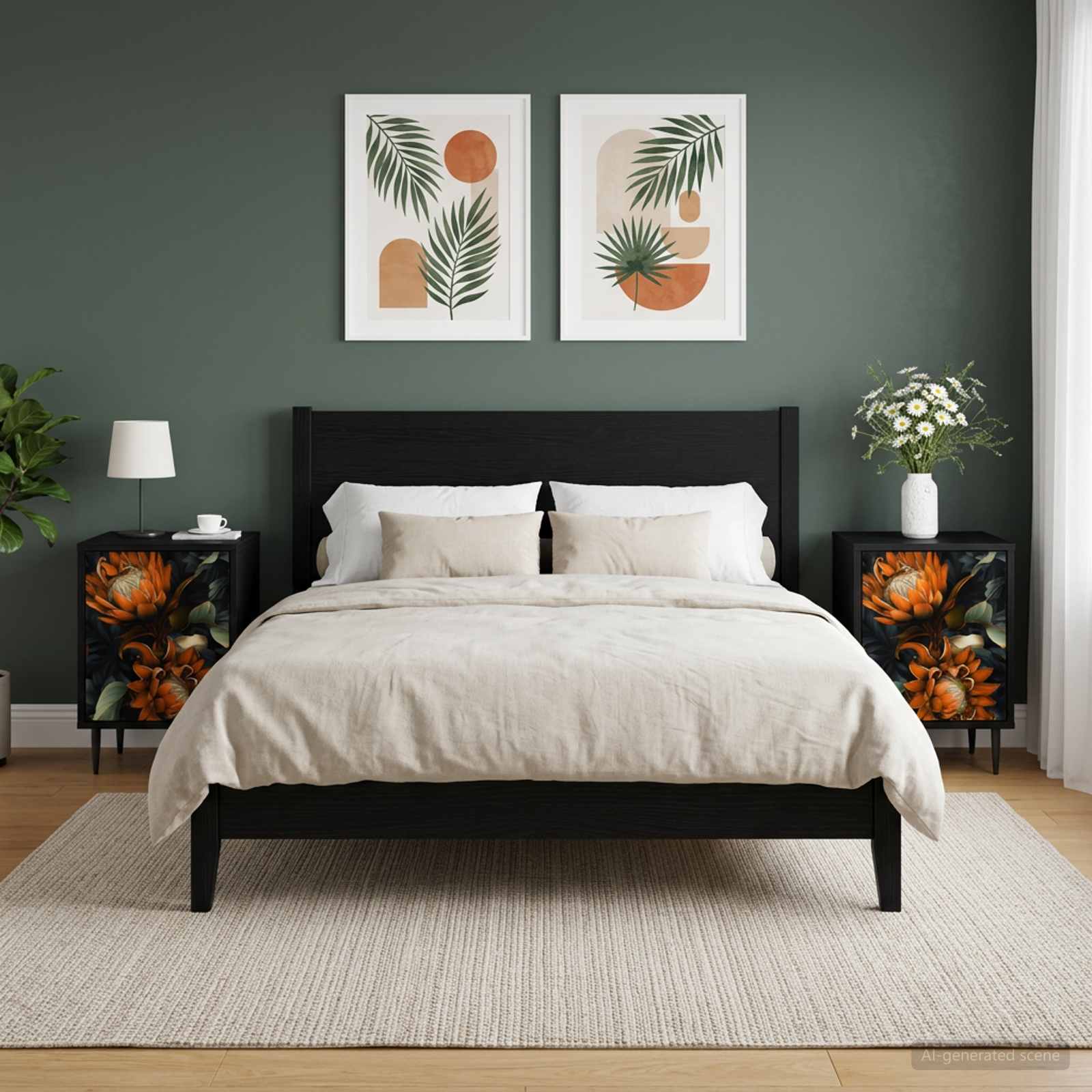 vidaXL Bedside Cabinet LOCHEM 2 pcs Black Oak 36 x 33 x 51 cm 4
