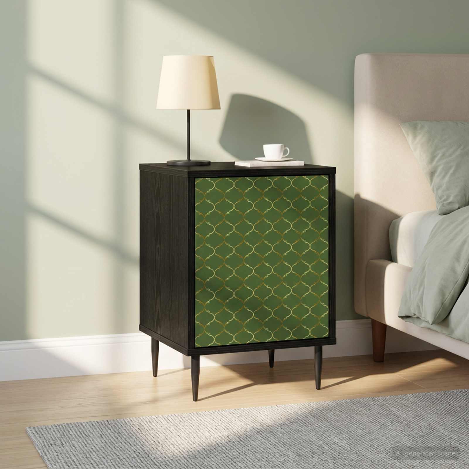 vidaXL Bedside Cabinet GELEEN 2 pcs Black Oak 36 x 33 x 51 cm 1