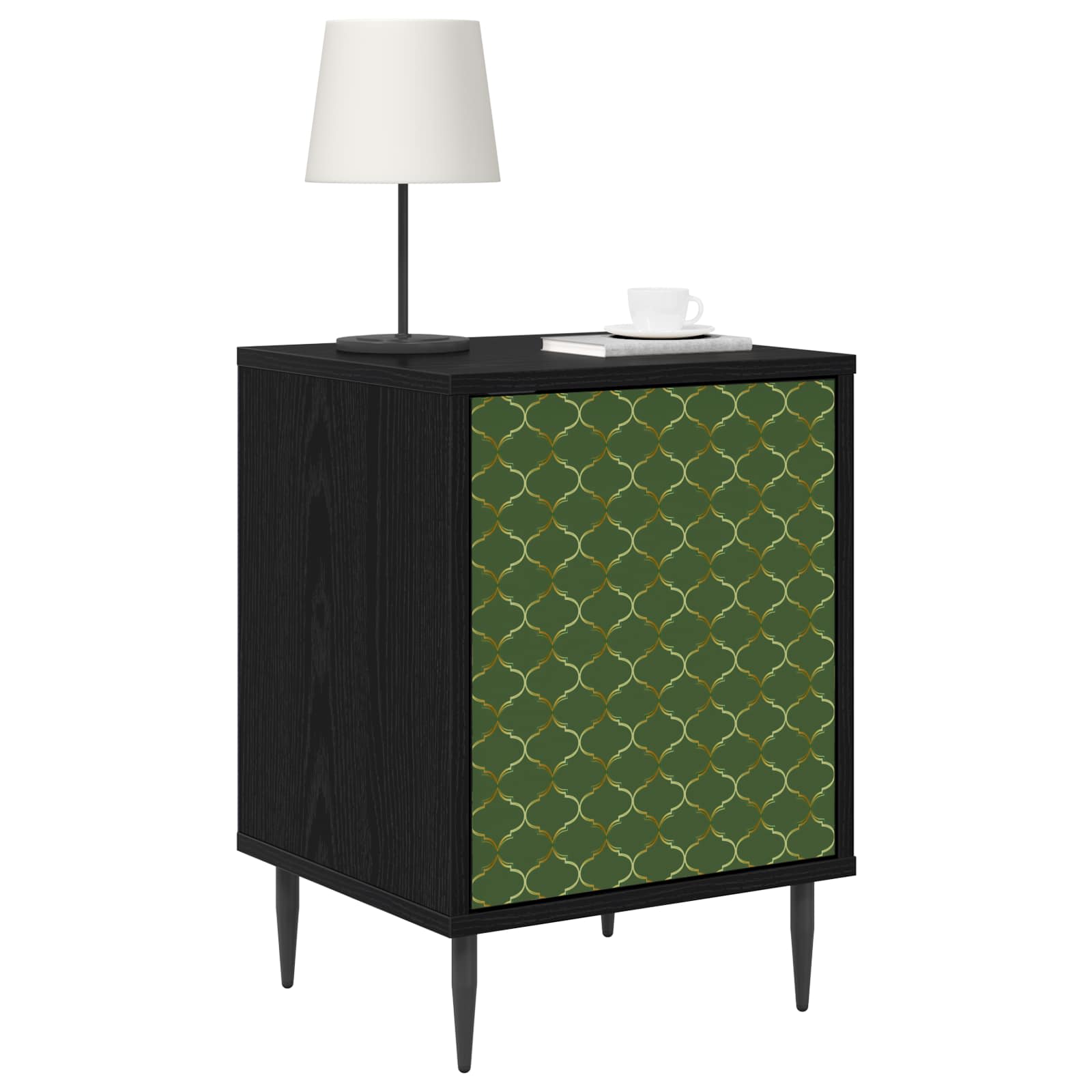vidaXL Bedside Cabinet GELEEN 2 pcs Black Oak 36 x 33 x 51 cm 3