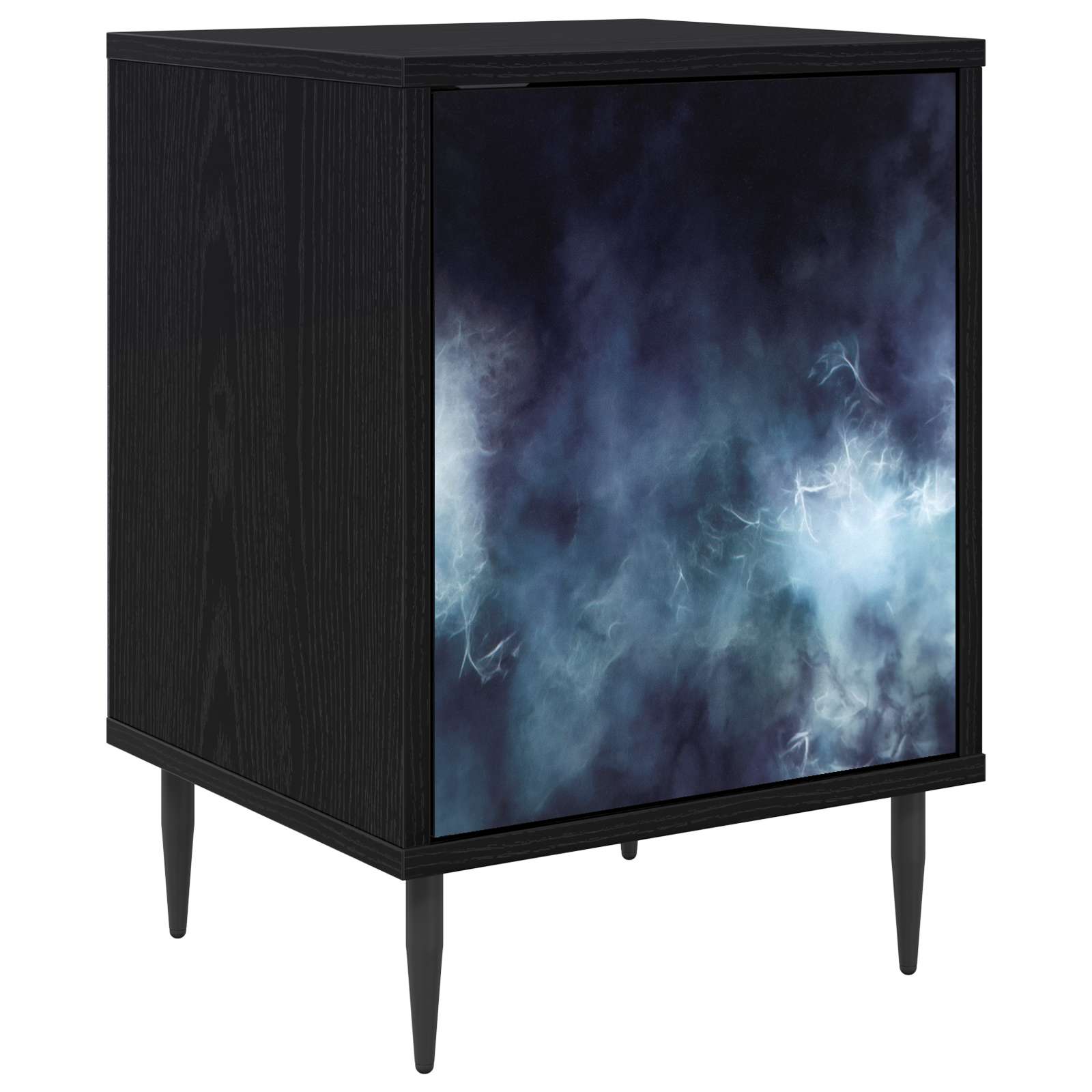 vidaXL Bedside Cabinet RAALTE Black Oak 36 x 33 x 51 cm 2