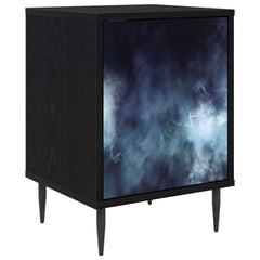 vidaXL Bedside Cabinet RAALTE Black Oak 36 x 33 x 51 cm 2