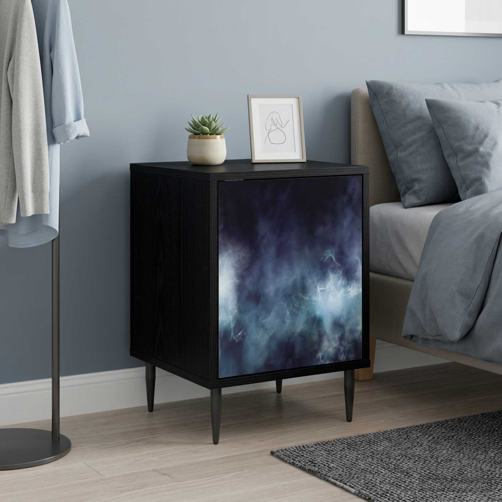 vidaXL Bedside Cabinet RAALTE 2 pcs Black Oak 36 x 33 x 51 cm 4