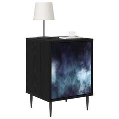vidaXL Bedside Cabinet RAALTE 2 pcs Black Oak 36 x 33 x 51 cm 3