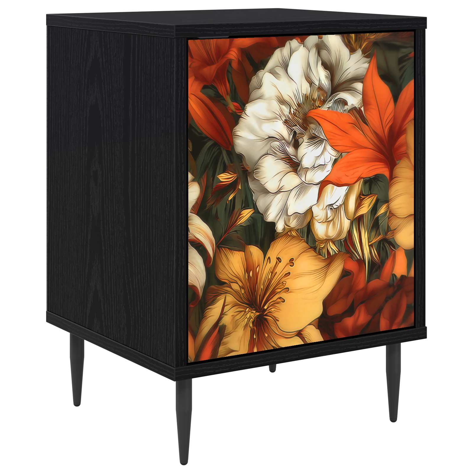 vidaXL Bedside Cabinet GENNEP Black Oak 36 x 33 x 51 cm 2
