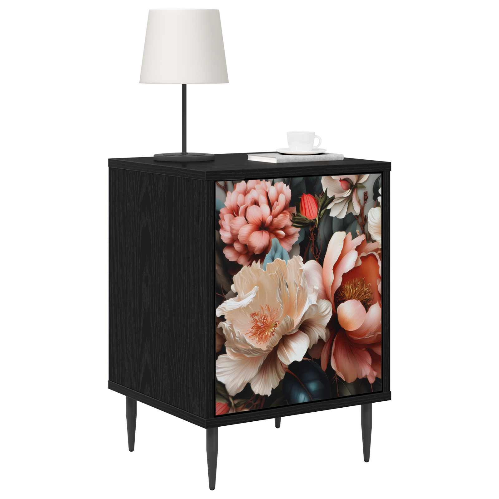 vidaXL Bedside Cabinet BORNE 2 pcs Black Oak 36 x 33 x 51 cm 3