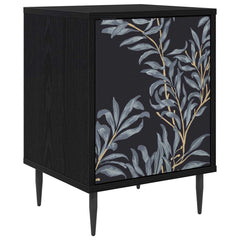 vidaXL Bedside Cabinet DOKKUM Black Oak 36 x 33 x 51 cm 2