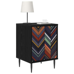 vidaXL Bedside Cabinet OMMEN 2 pcs Black Oak 36 x 33 x 51 cm 3