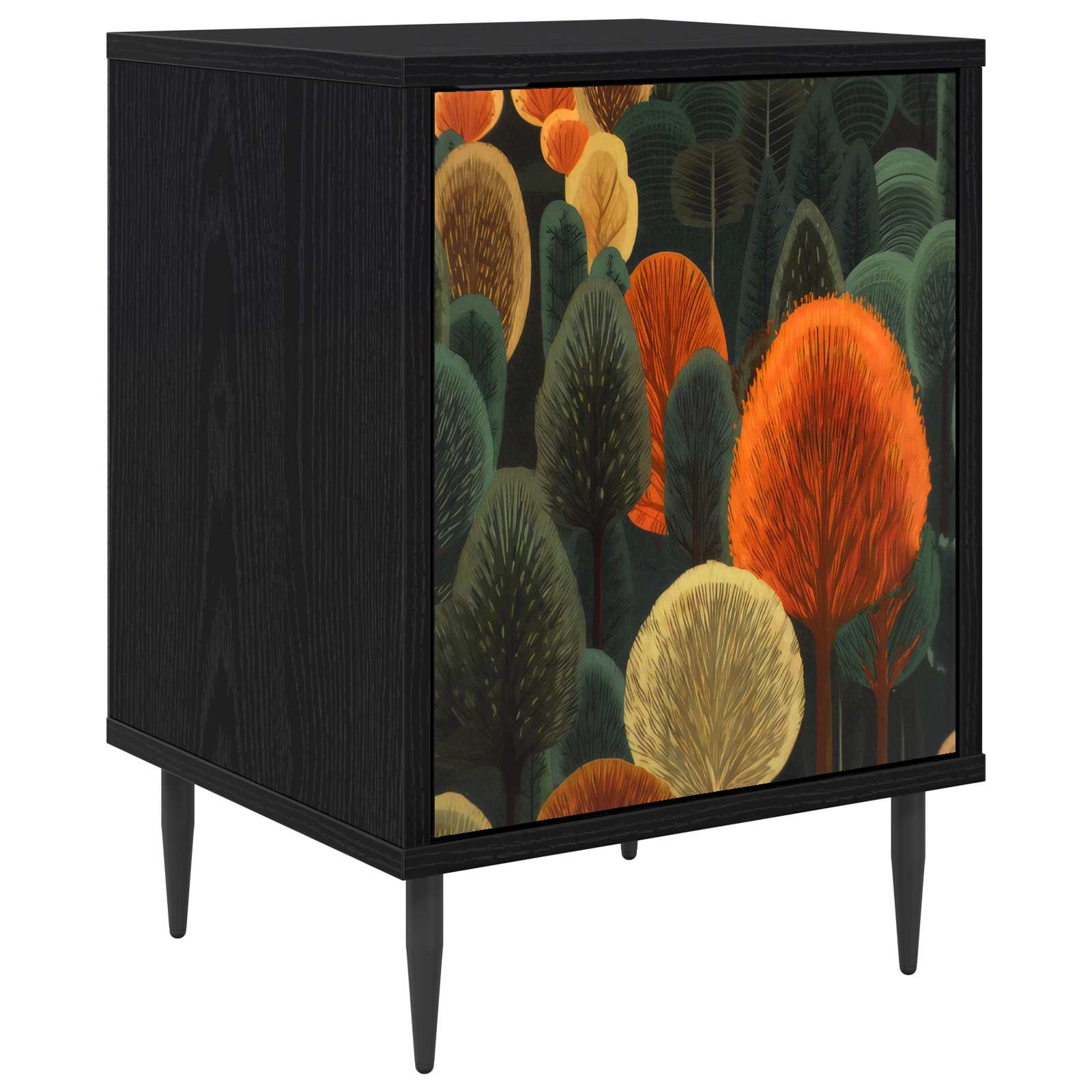 vidaXL Bedside Cabinet ZAANDAM Black Oak 36 x 33 x 51 cm 2