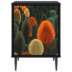 vidaXL Bedside Cabinet ZAANDAM 2 pcs Black Oak 36 x 33 x 51 cm 6