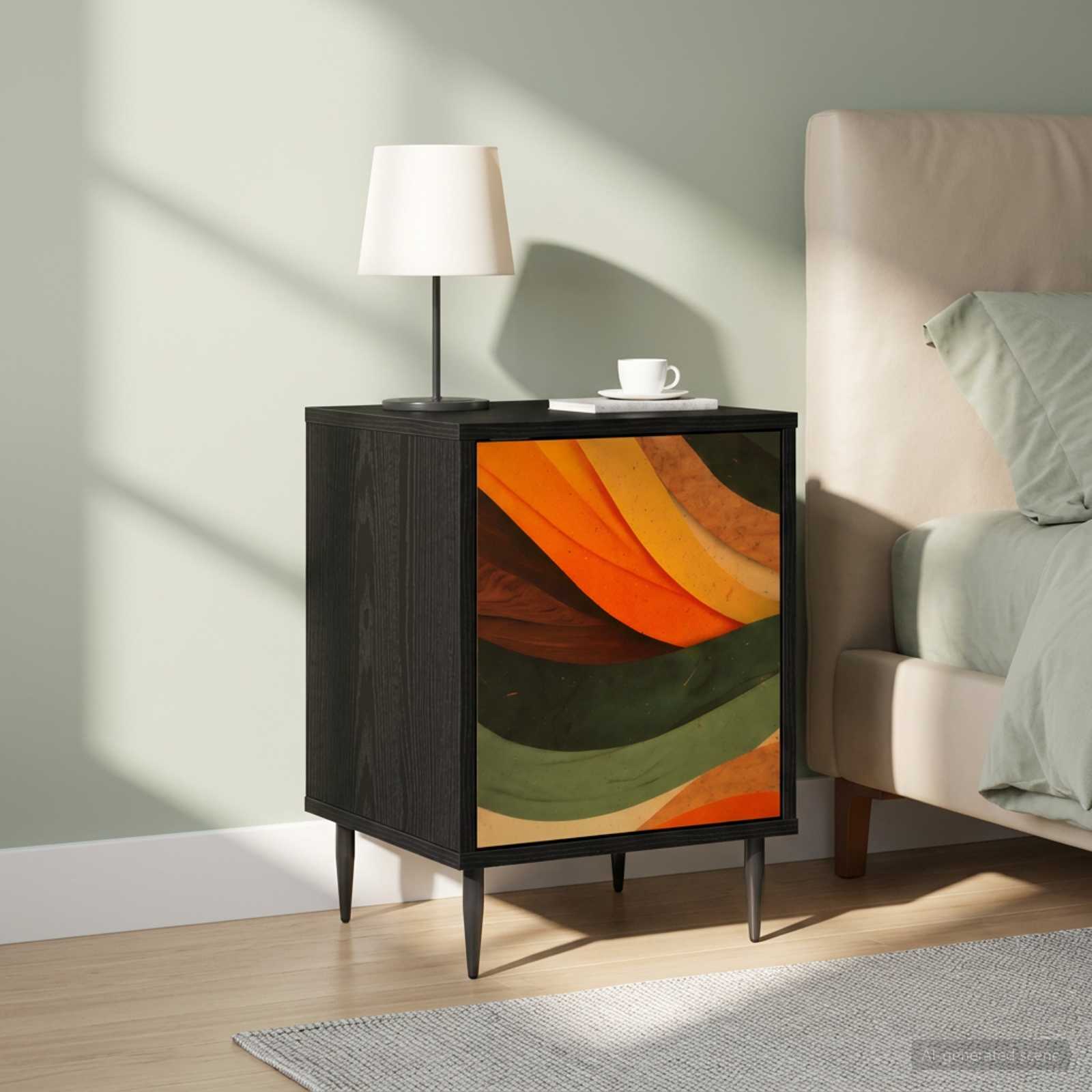 vidaXL Bedside Cabinet BONN 2 pcs Black Oak 36 x 33 x 51 cm 1