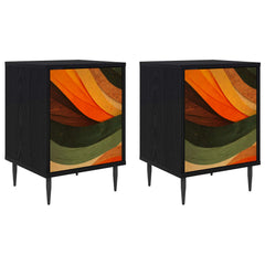 vidaXL Bedside Cabinet BONN 2 pcs Black Oak 36 x 33 x 51 cm 2
