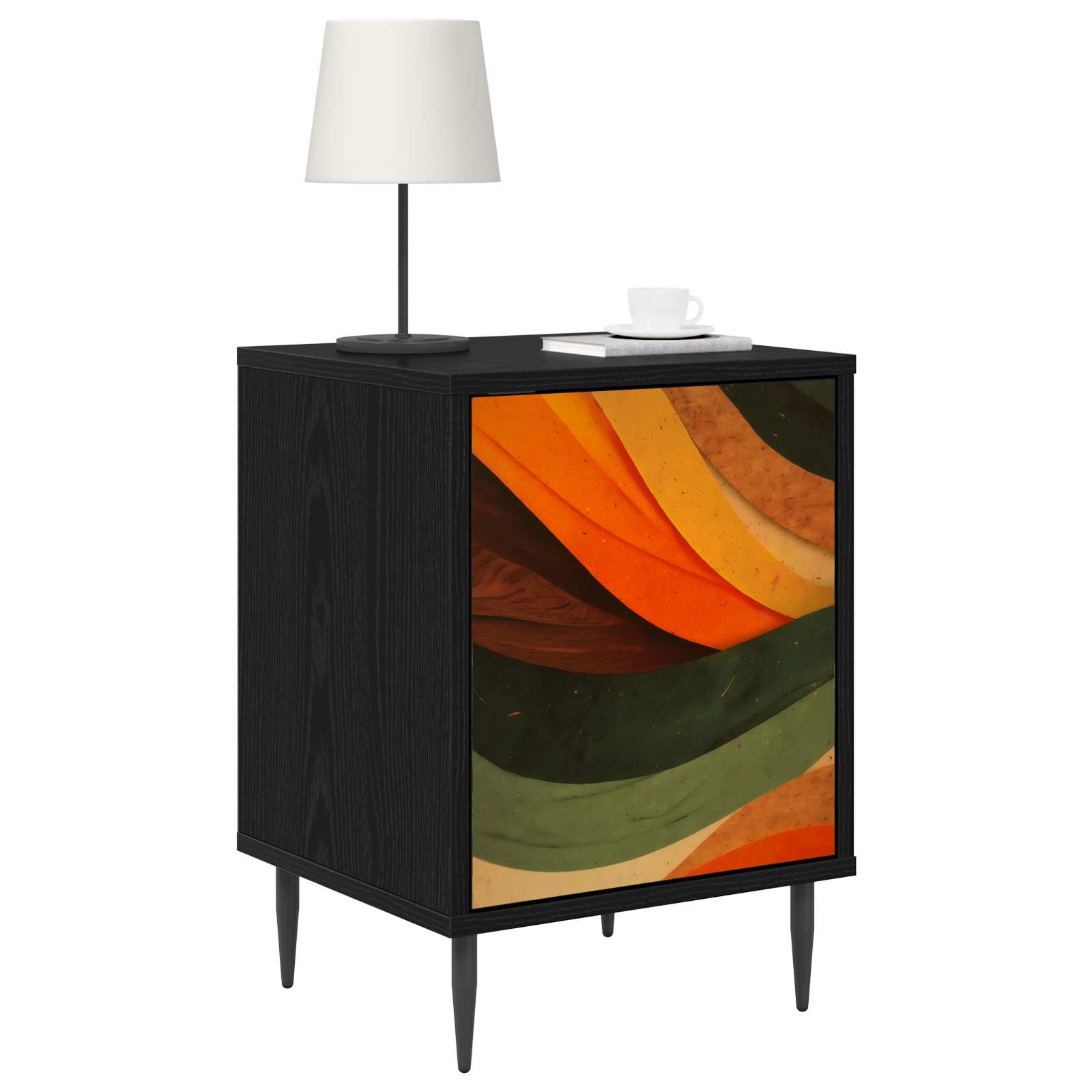 vidaXL Bedside Cabinet BONN 2 pcs Black Oak 36 x 33 x 51 cm 3