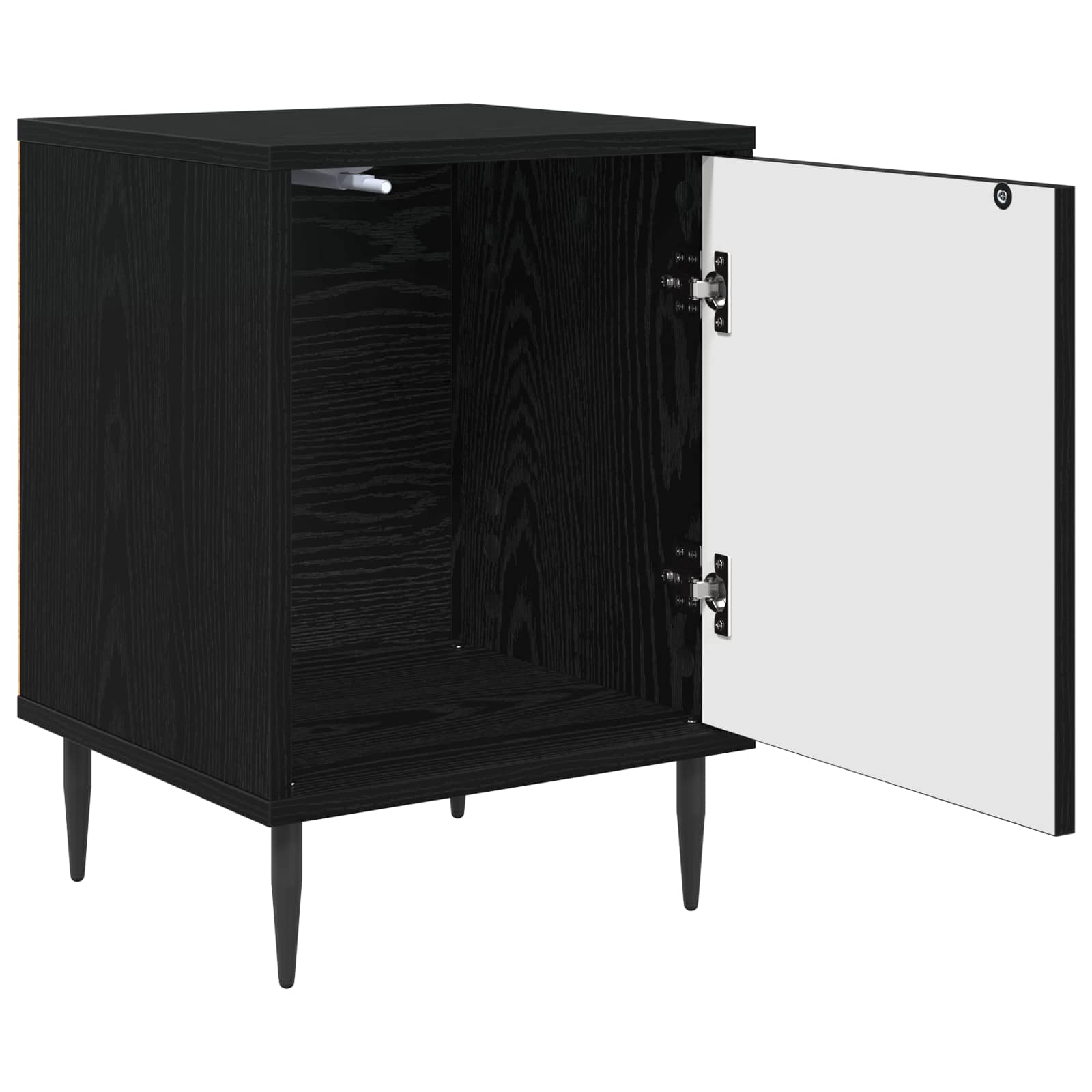 vidaXL Bedside Cabinet KIEL 2 pcs Black Oak 36 x 33 x 51 cm 5