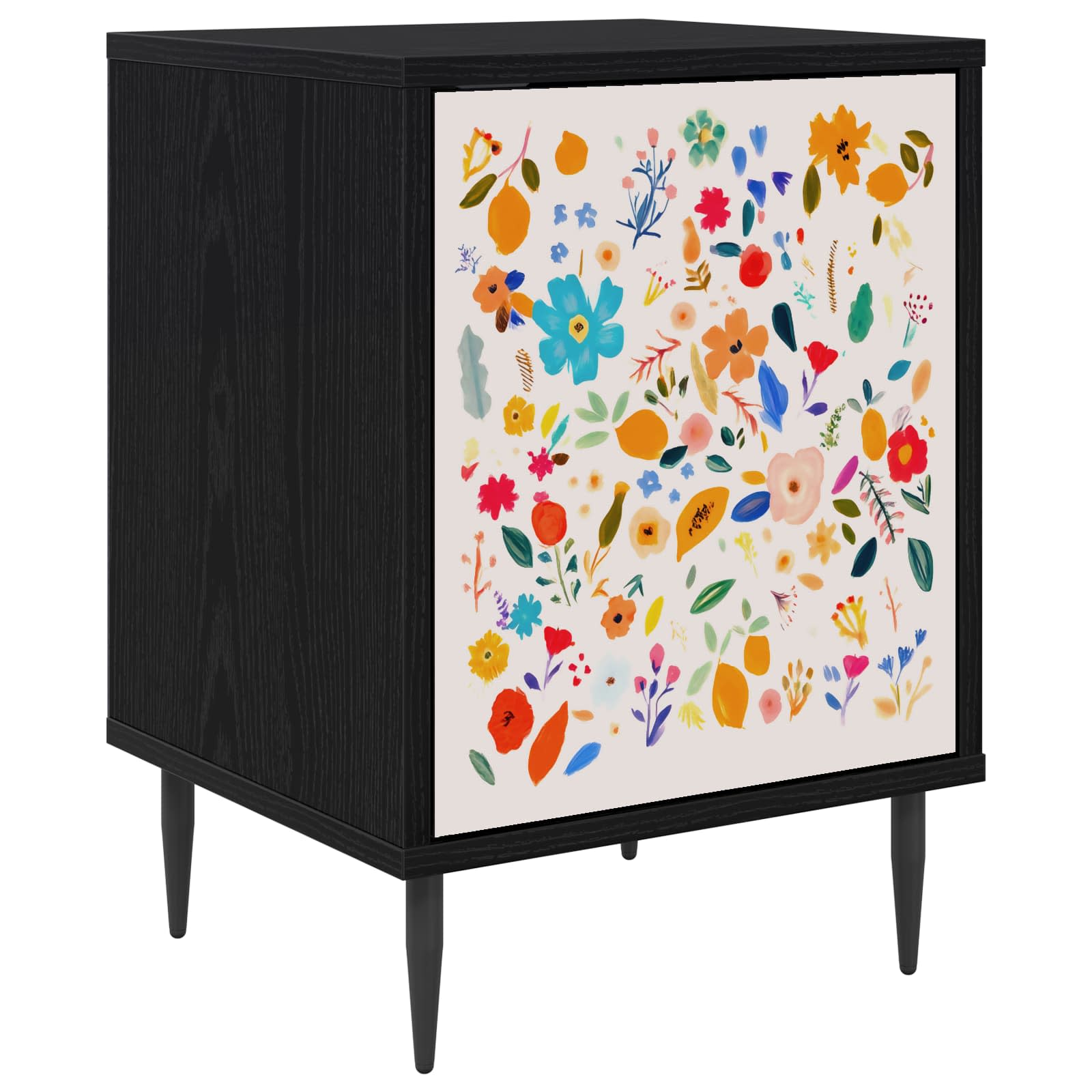 vidaXL Bedside Cabinet MAINZ Black Oak 36 x 33 x 51 cm Engineered Wood 2