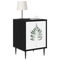 vidaXL Bedside Cabinet HANAU 2 pcs Black Oak 36 x 33 x 51 cm 3