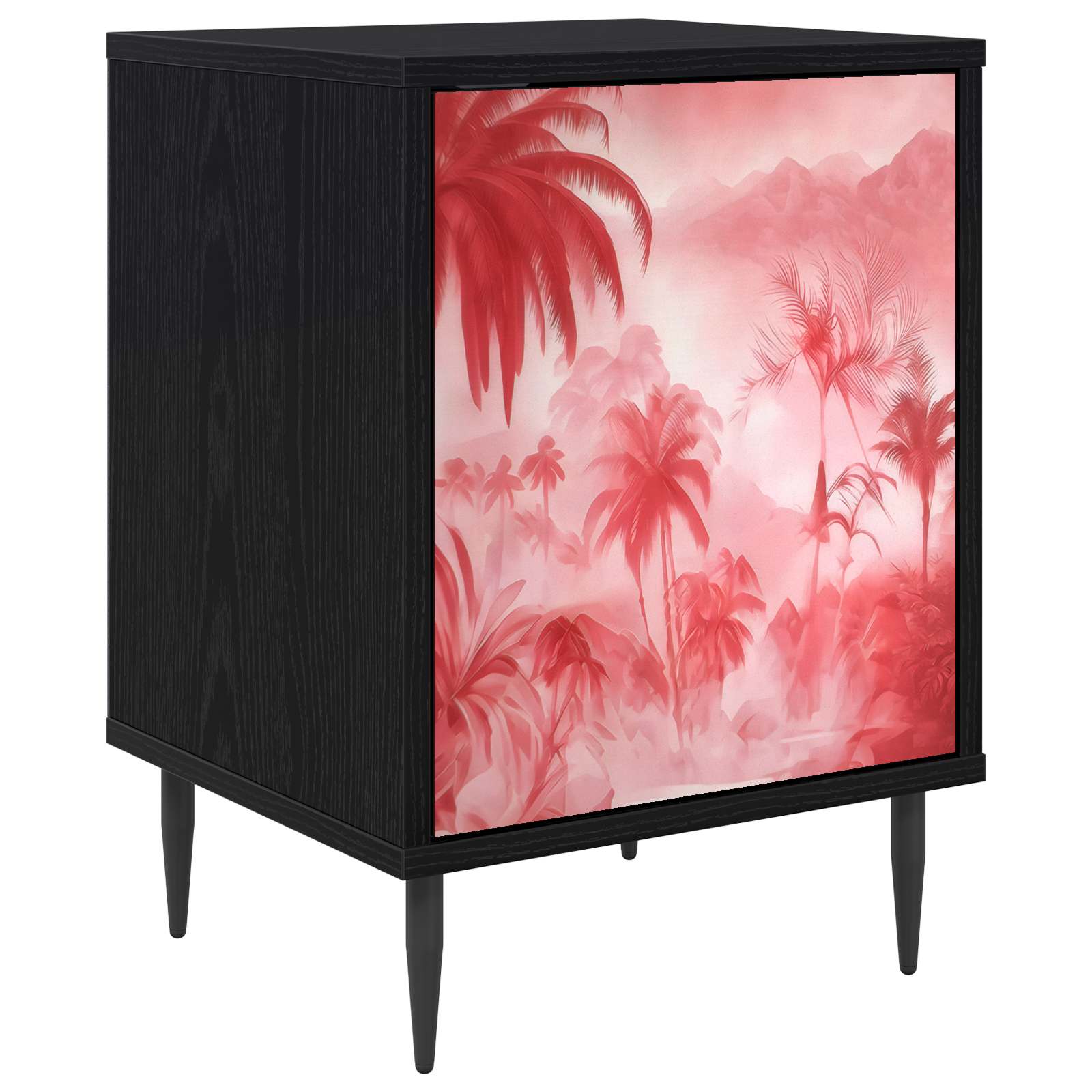 vidaXL Bedside Cabinet AACHEN Black Oak 36 x 33 x 51 cm 2