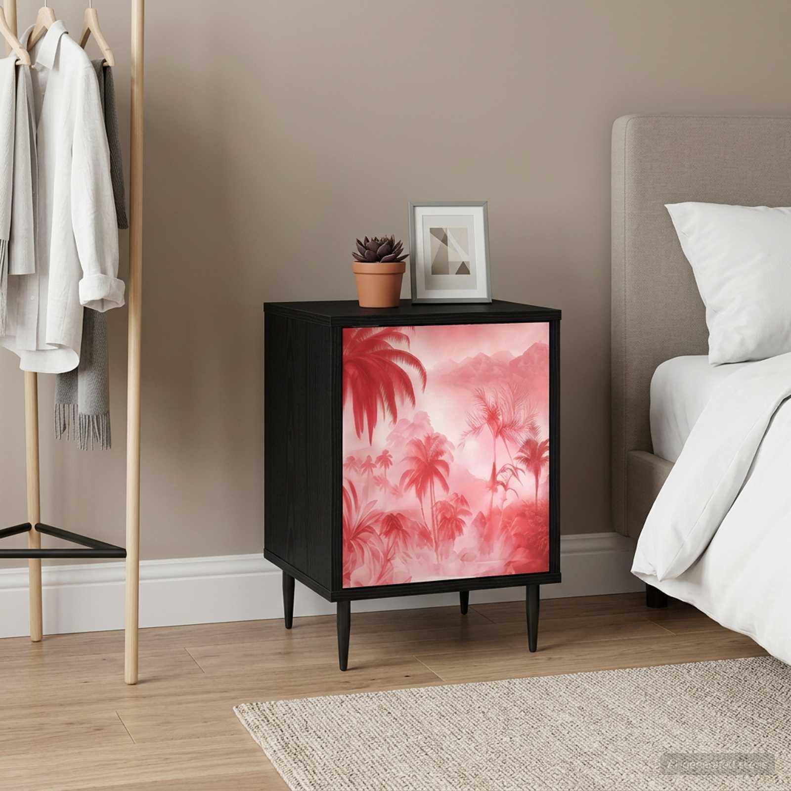 vidaXL Bedside Cabinet AACHEN 2 pcs Black Oak 36 x 33 x 51 cm 4